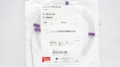 Cook Medical G00650 Fixed Core Wire Guide, Straight .035inch x 145cm